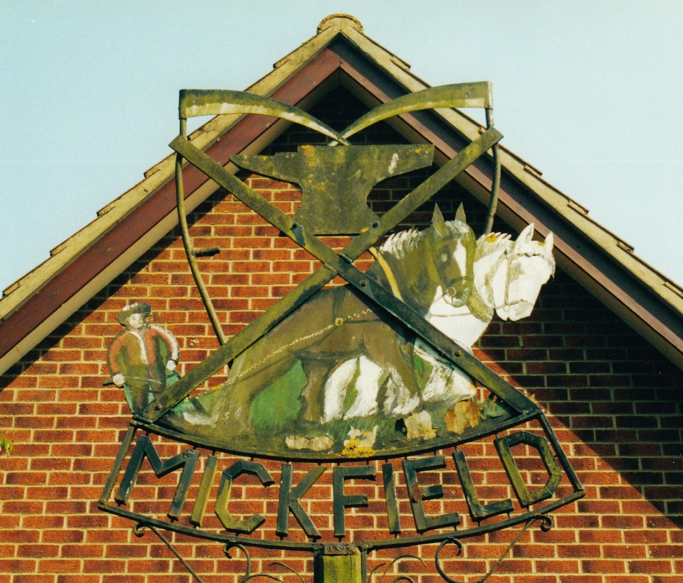 Mickfield, Original Village Sign Original Mickfield Village sign